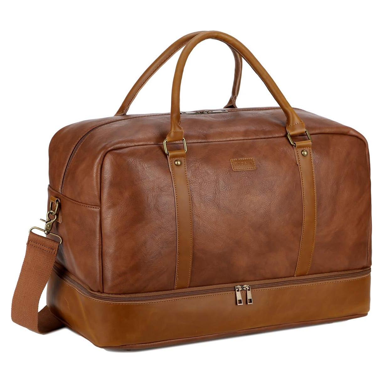 Bolsa de Viaje Grande Baosha de Cuero Vegano con Compartimento