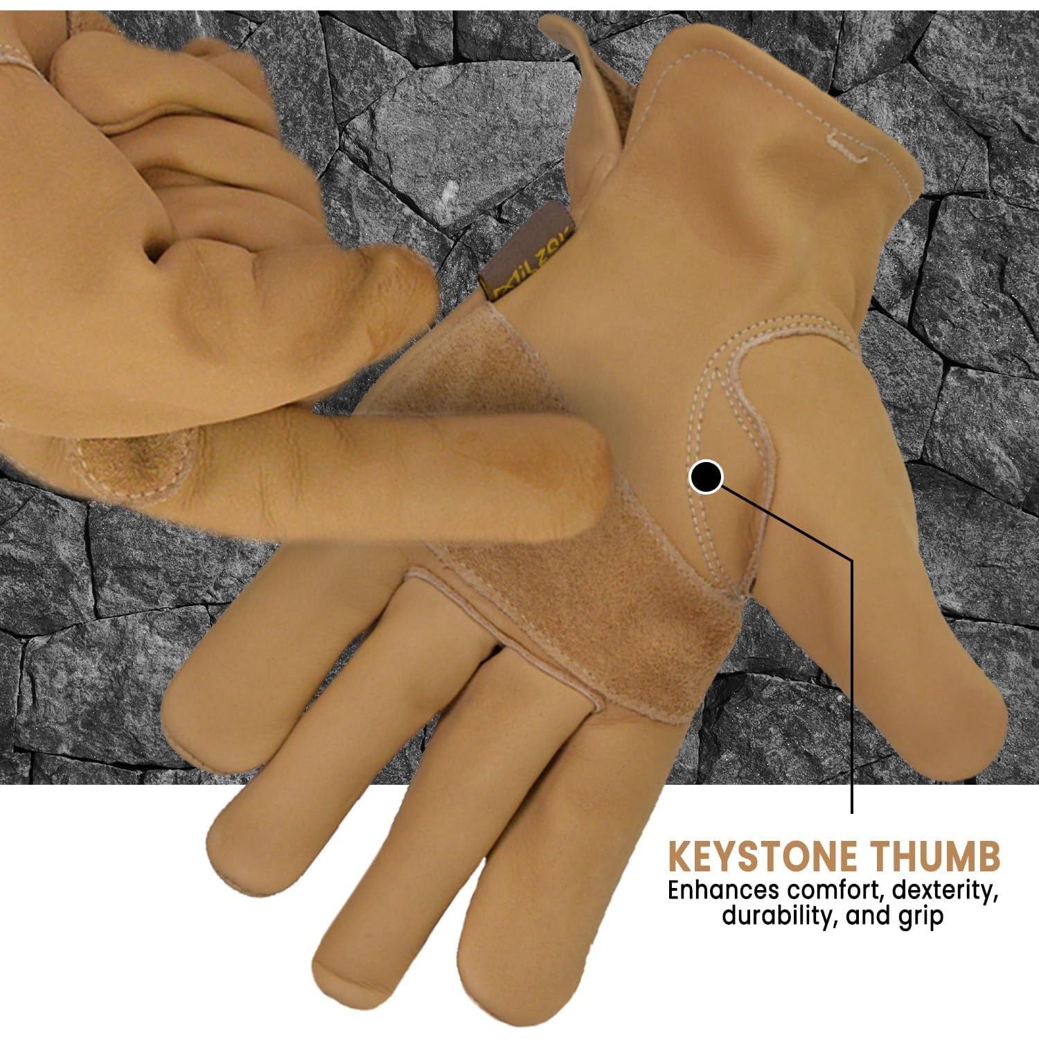 Guantes de Trabajo de Cuero Reforzados para Hombres - Agarre Firme