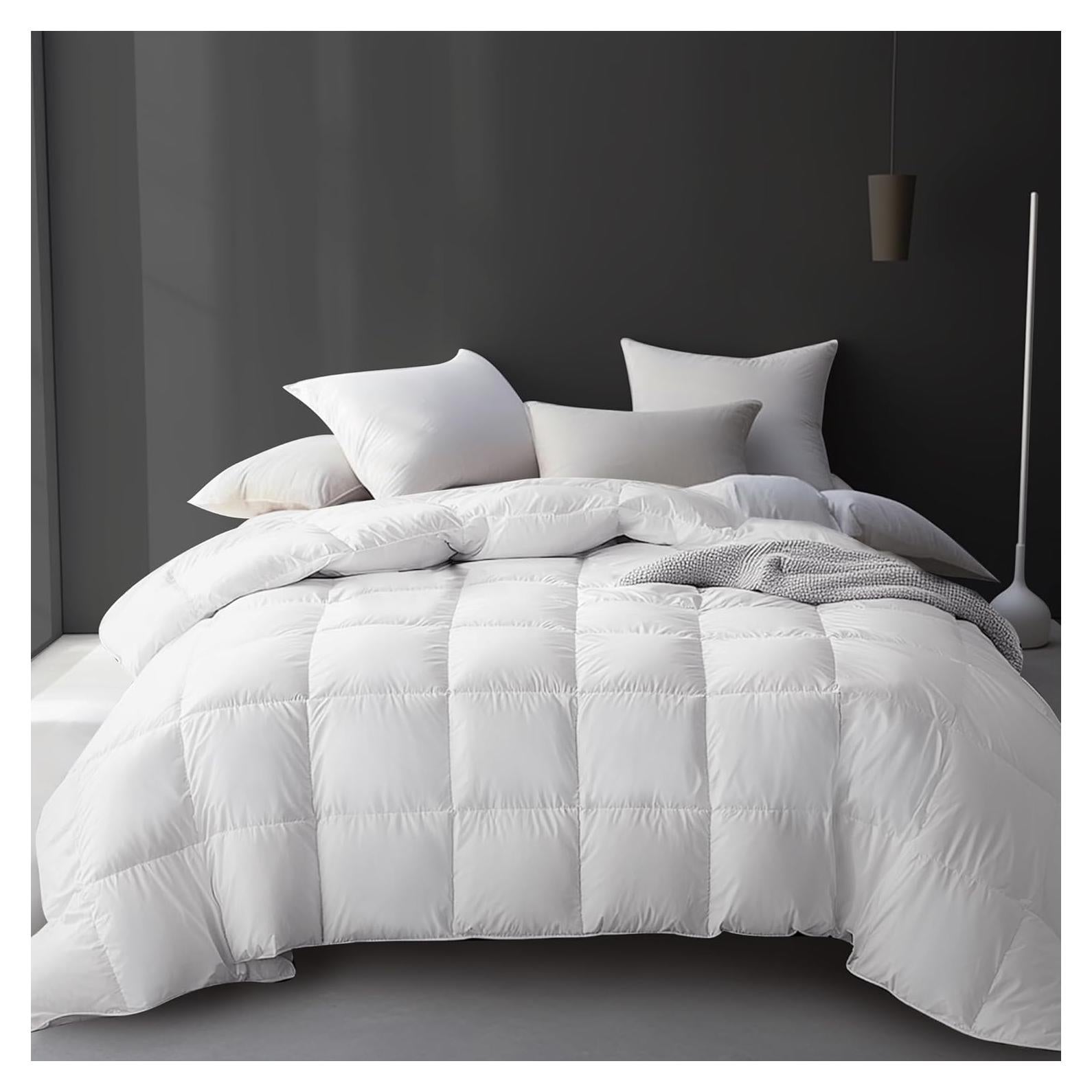 Edredón King Hotel Gran de Plumas de Ganso Blanco 228.6x269.2 cm