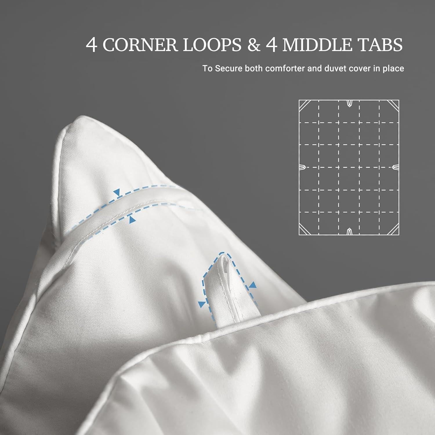 Edredón King Hotel Gran de Plumas de Ganso Blanco 228.6x269.2 cm