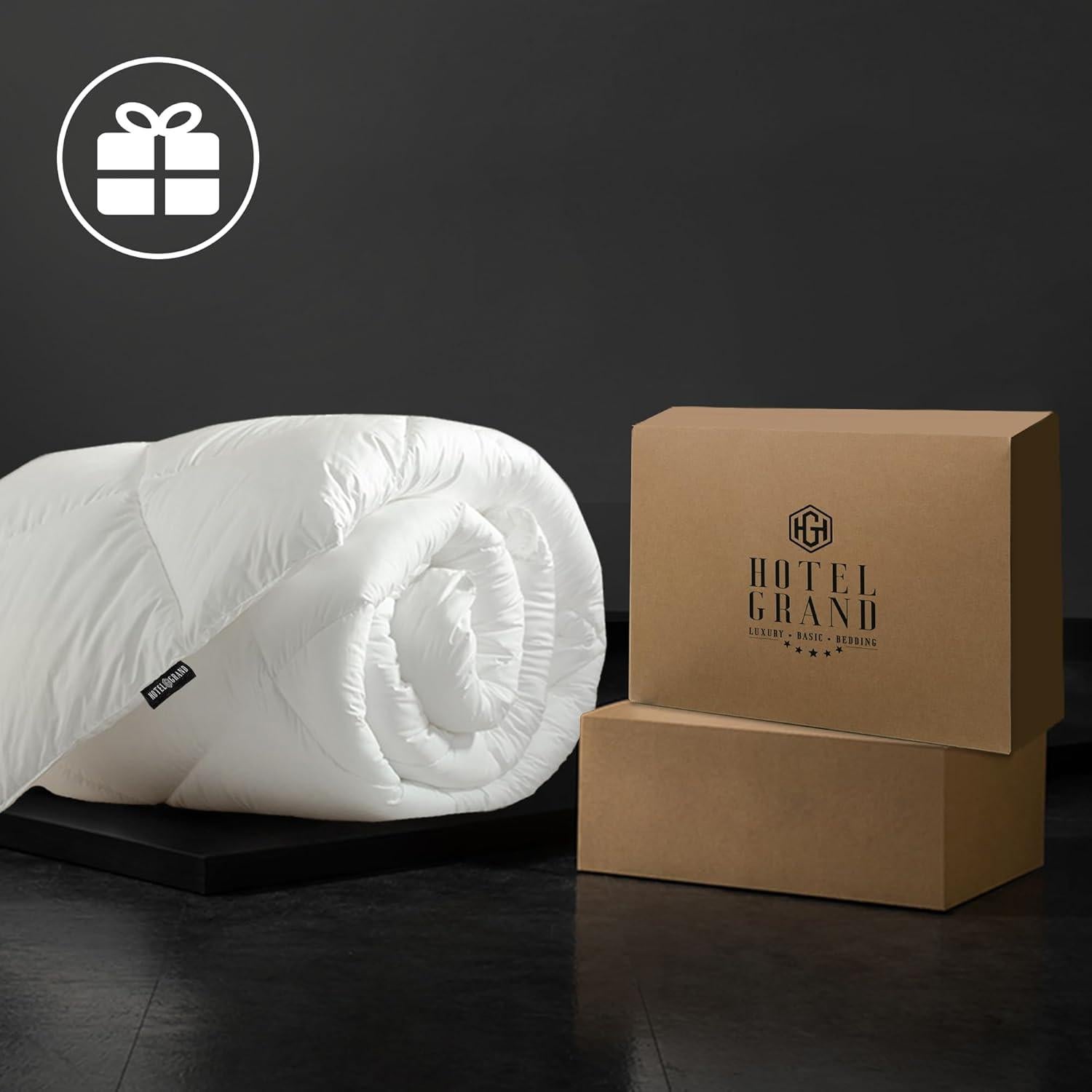 Edredón King Hotel Gran de Plumas de Ganso Blanco 228.6x269.2 cm