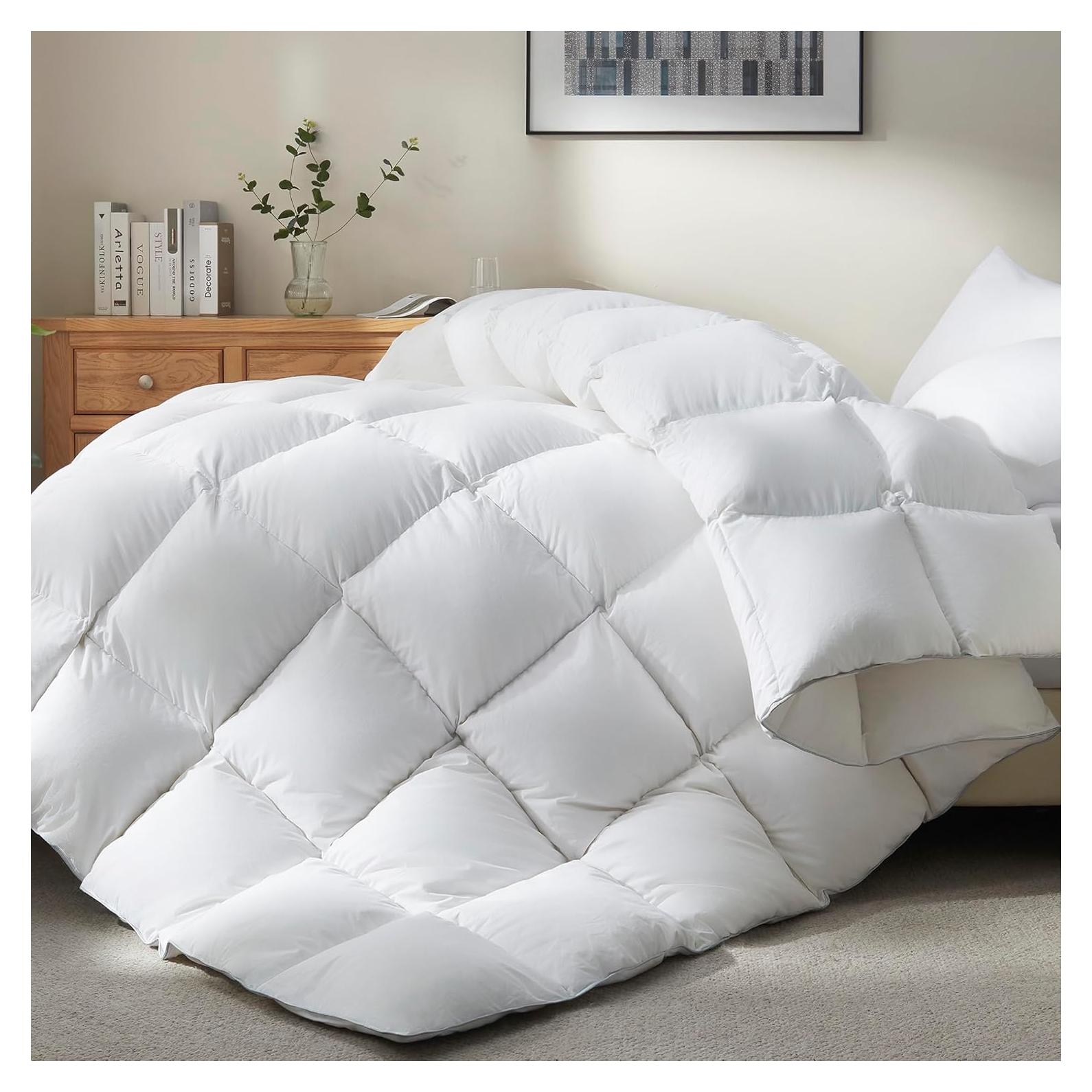 Edredón de plumas de ganso Ubauba Queen 90x90 cm - Algodón 100%