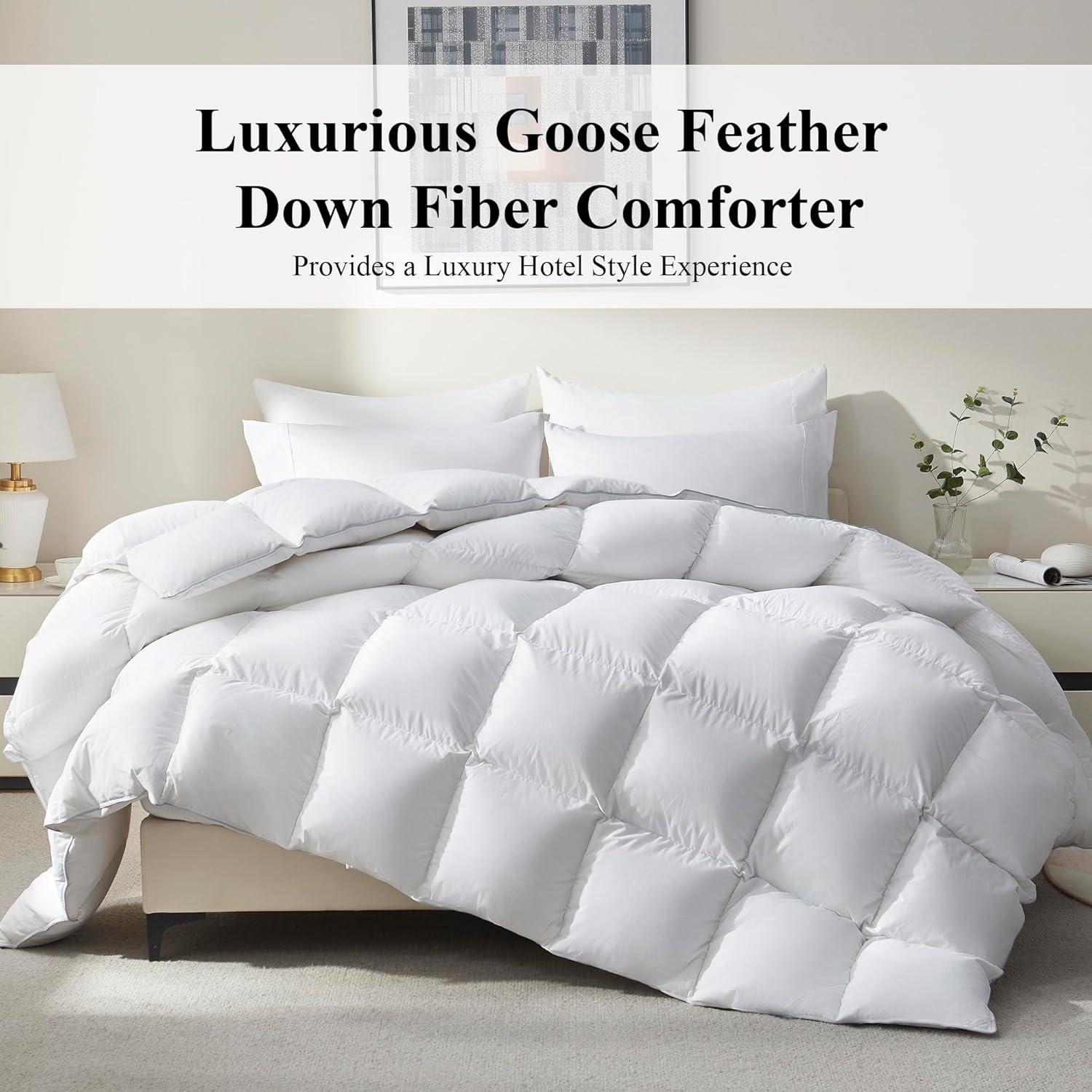 Edredón de plumas de ganso Ubauba Queen 90x90 cm - Algodón 100%