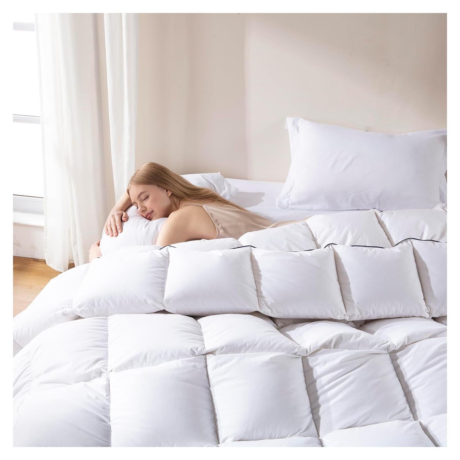 Edredón de Plumas DOWNCOOL King 106x90 cm Algodón 100% Blanco