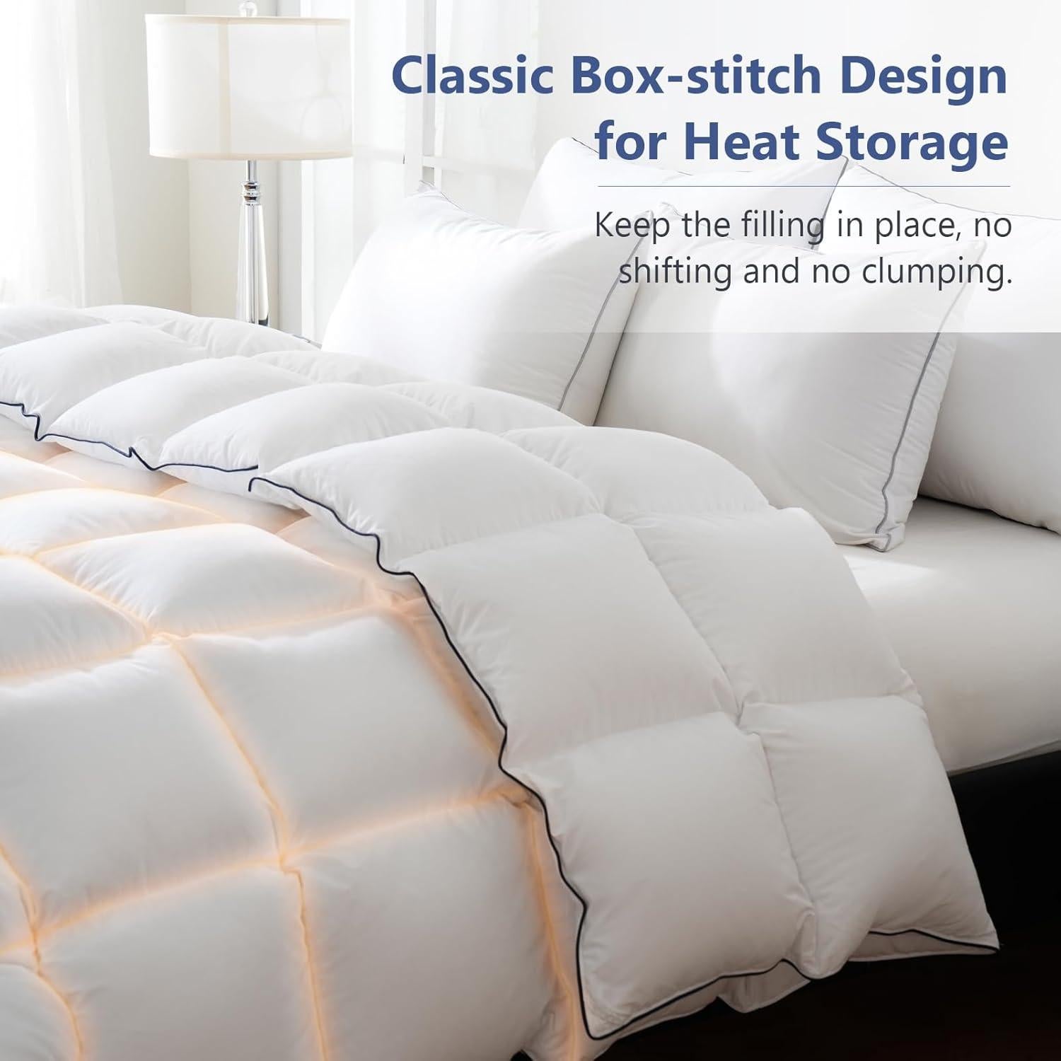 Edredón de Plumas DOWNCOOL King 106x90 cm Algodón 100% Blanco