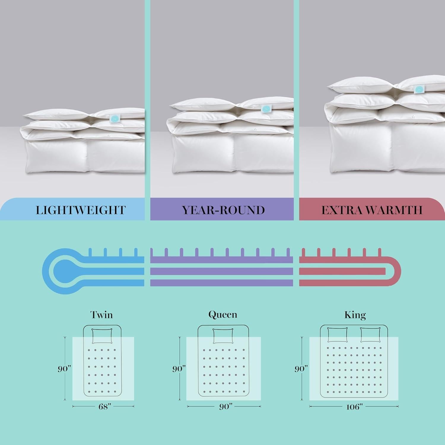 Edredón de plumas de ganso Martha Stewart Queen 228.6x228.6cm
