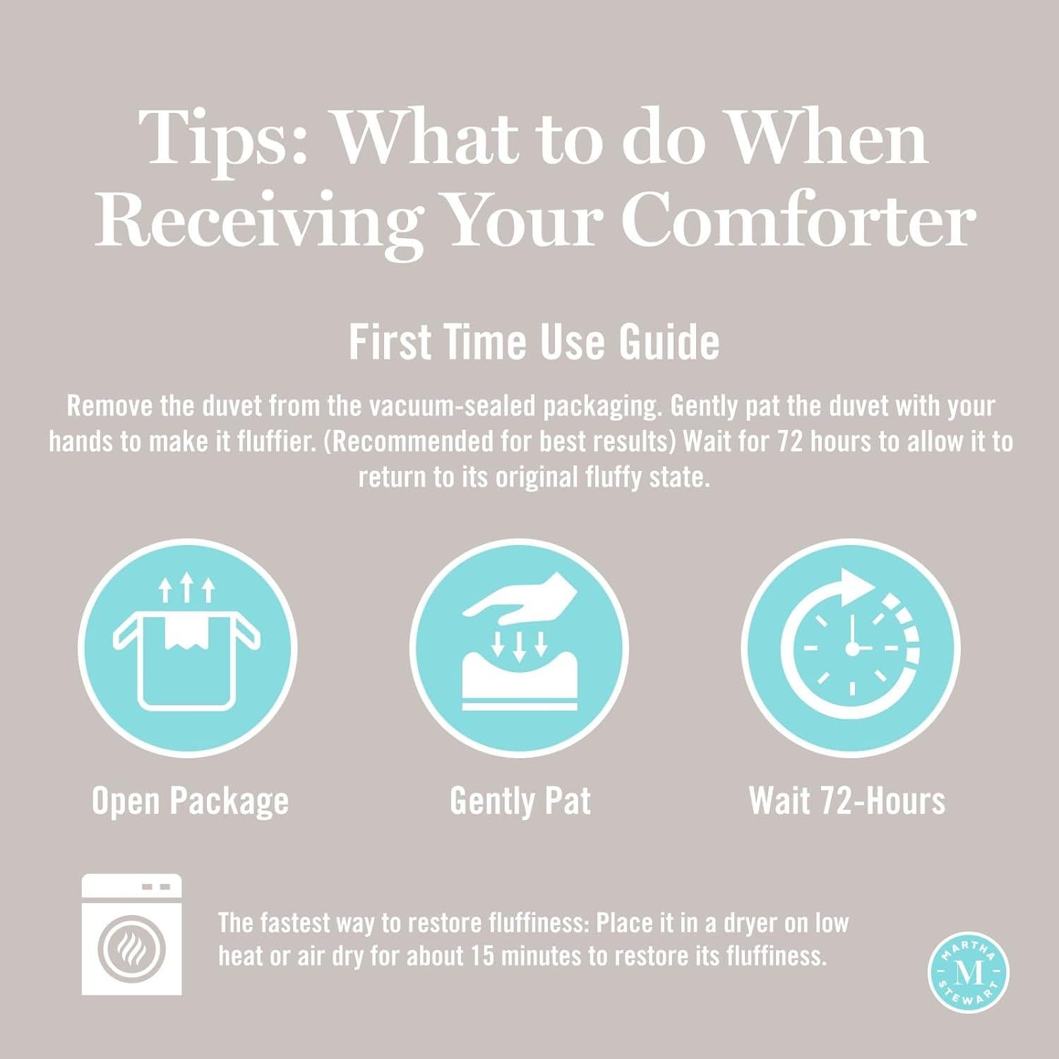 Edredón de plumas de ganso Martha Stewart Queen 228.6x228.6cm