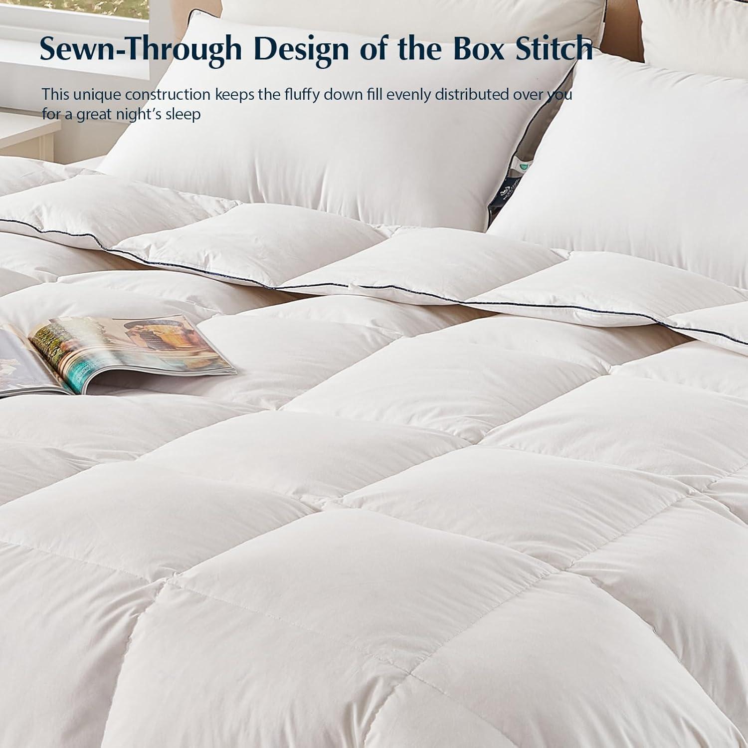 Edredón de Plumas de Ganso Pacific Coast Queen 100% Algodón