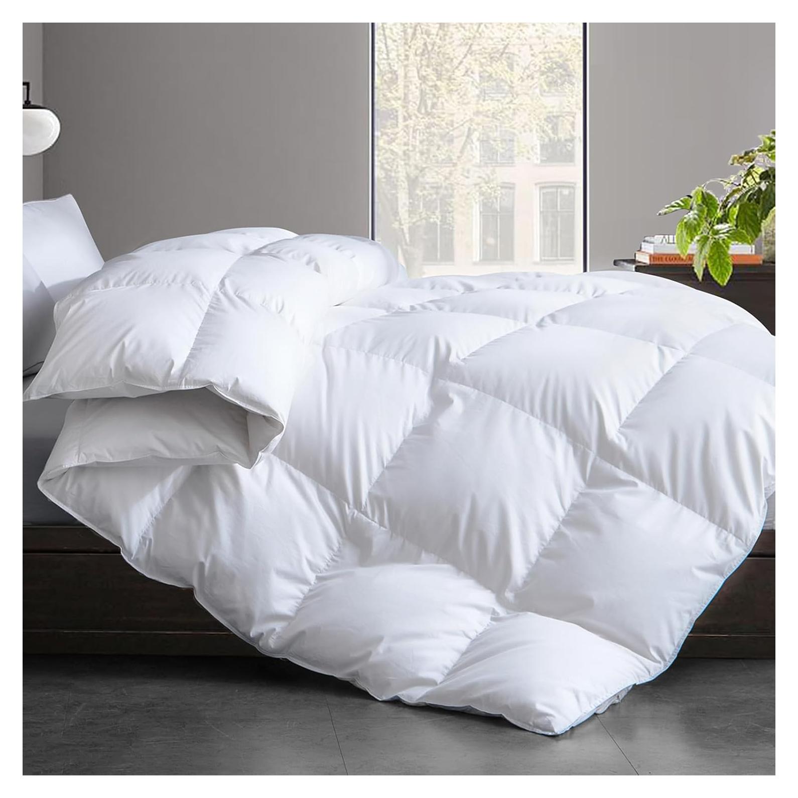 Edredón Queen Cosybay de Plumas y Algodón 100% Blanco