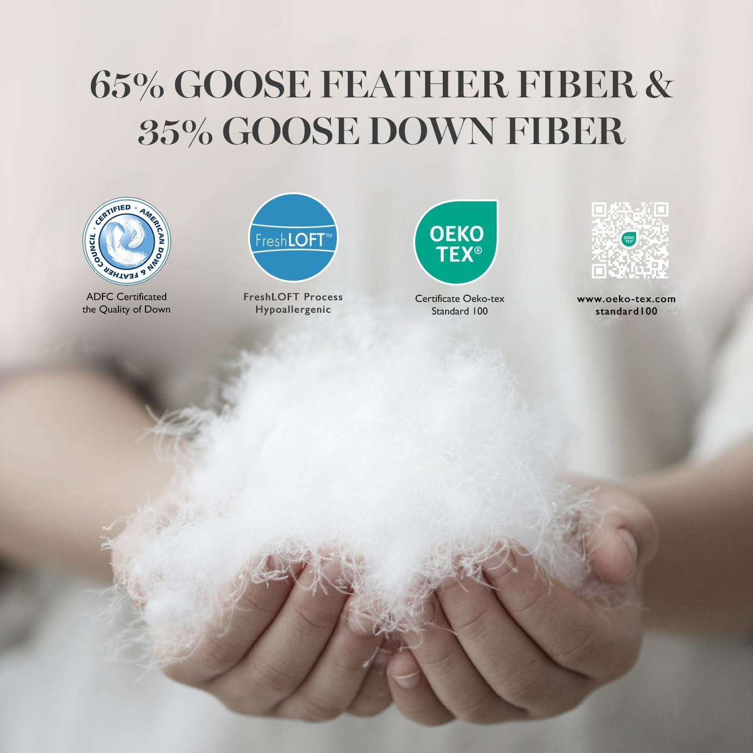 Edredón de Plumas de Ganso Blanco Martha Stewart Queen 90x90cm