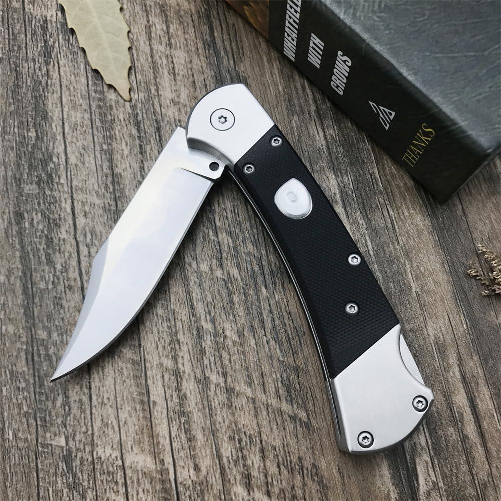 Cuchillo Plegable HUAAO con Hoja de Acero Inoxidable 440C