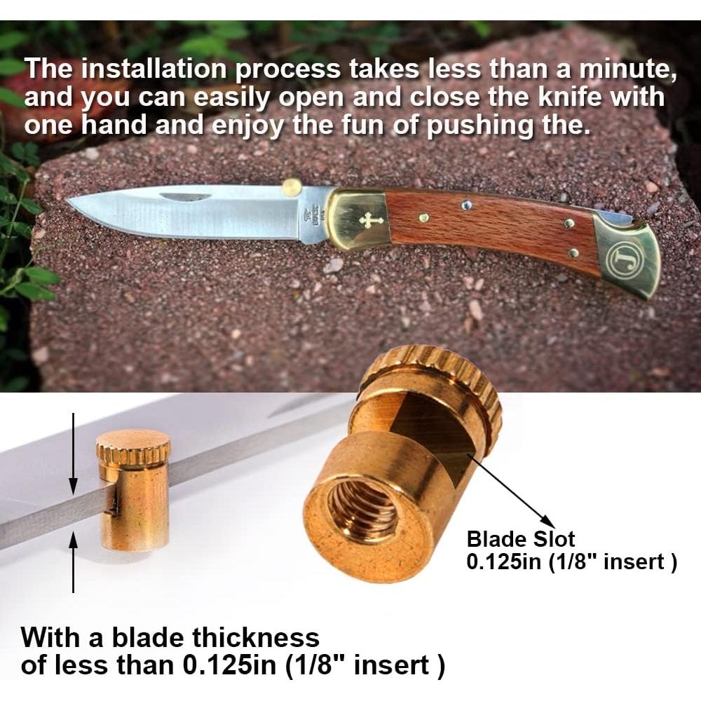 Botones de Pulgar para Cuchillo FLAMEDUKE 2 Pcs Latón EDC