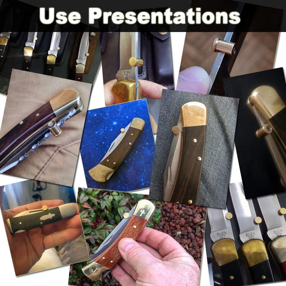 Botones de Pulgar para Cuchillo FLAMEDUKE 2 Pcs Latón EDC