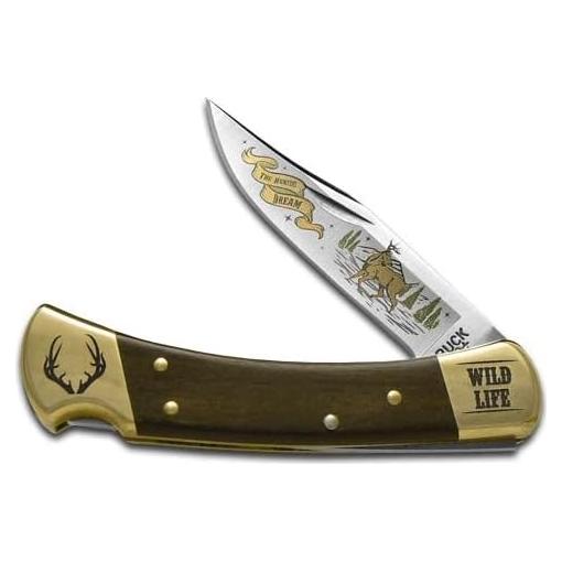 Cuchillo Plegable Buck 110 Ébano 420HC con Funda de Cuero