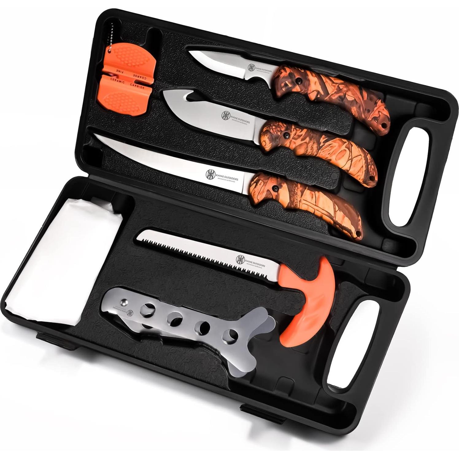 Conjunto de Cuchillos de Caza KNINE OUTDOORS K9 8 Piezas