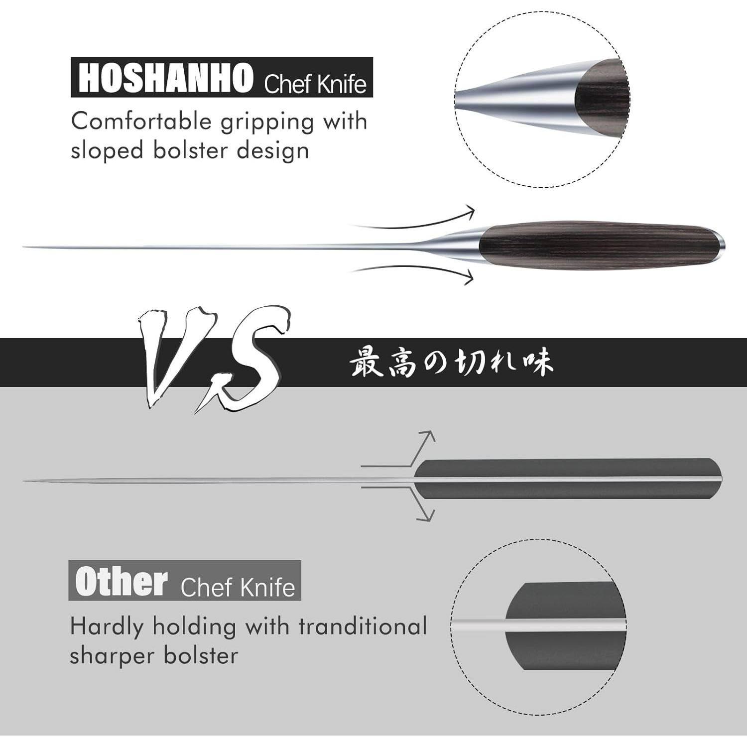 Cuchillo de Chef HOSHANHO 20.32 cm Acero Japonés Ultra Afilado