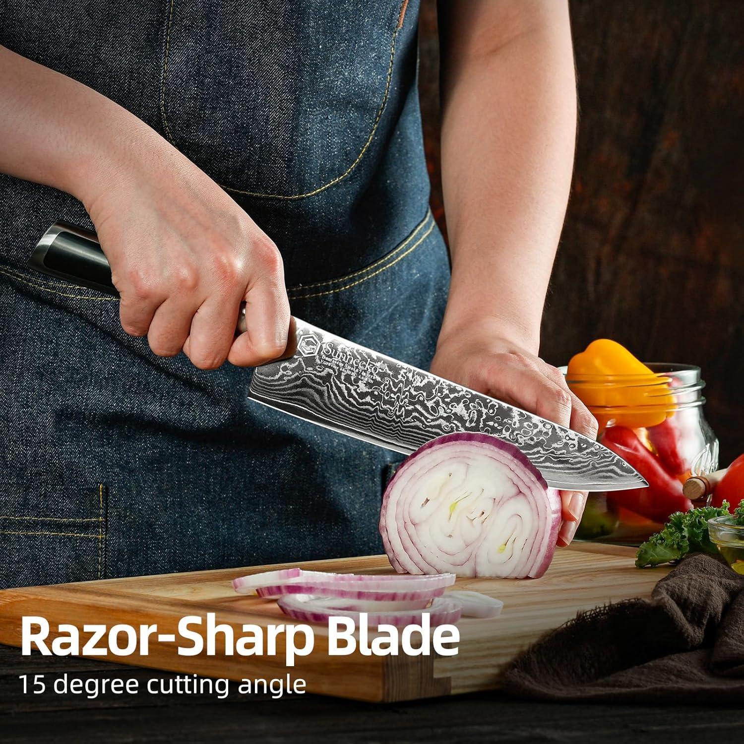 Cuchillo de Chef Sunnecko 20.32 cm Damasco VG10 Acero Inoxidable