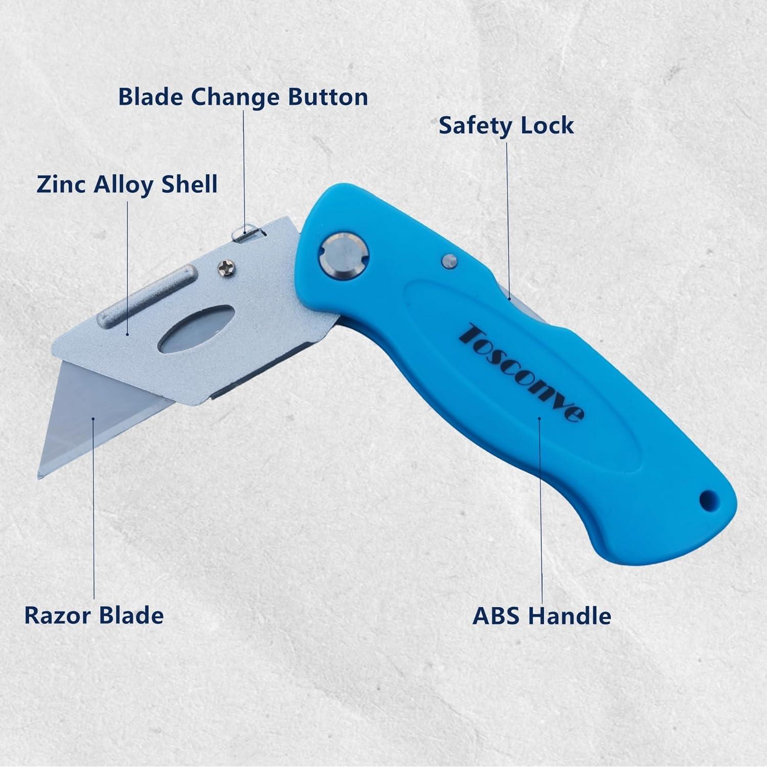 Paquete de 8 Cuchillos Utilitarios Plegables Tosconve con 30 Hojas
