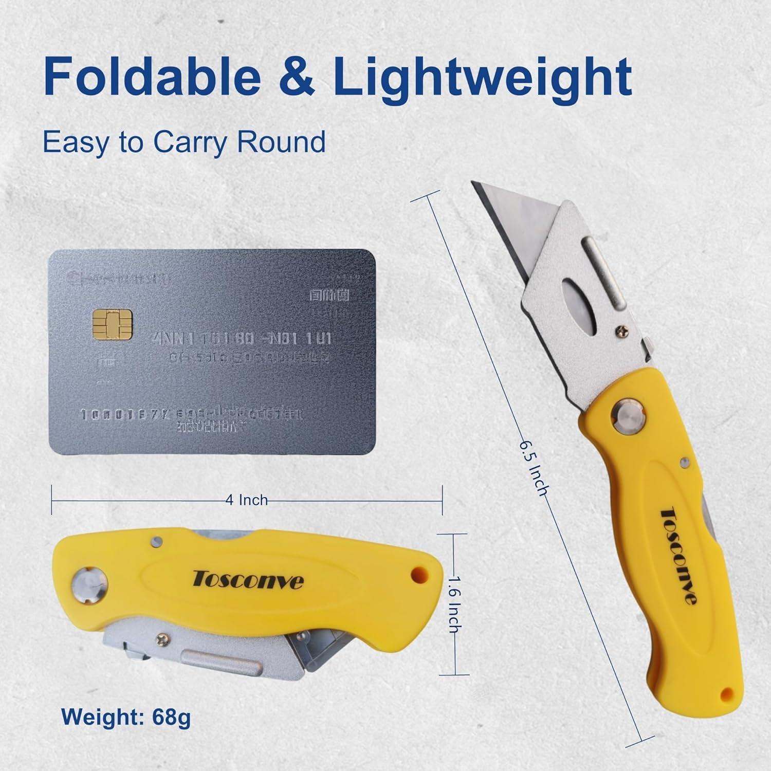 Paquete de 8 Cuchillos Utilitarios Plegables Tosconve con 30 Hojas