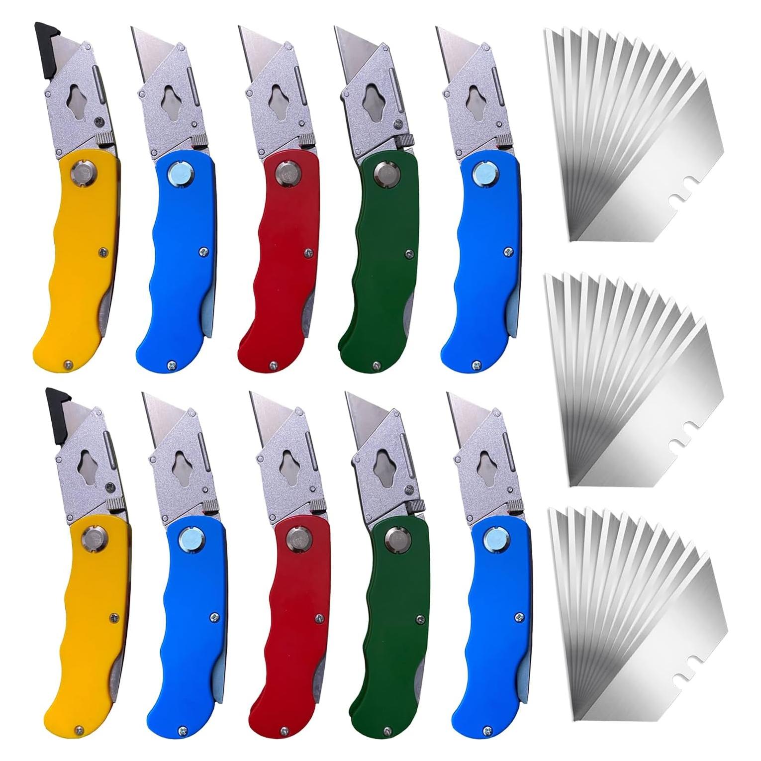 Juego de 10 cuchillos utilitarios Stino con 30 hojas de repuesto