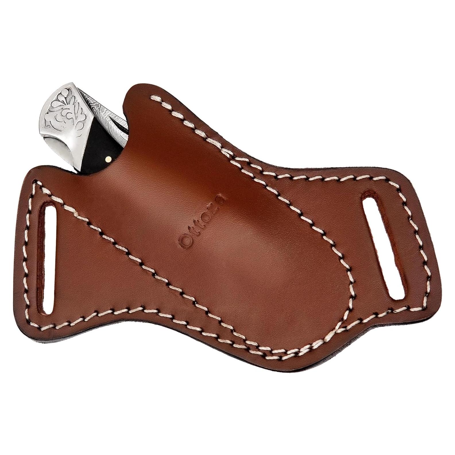 Funda de Cuchillo Plegable Ottoza de Cuero 12.7 cm para Cinturón