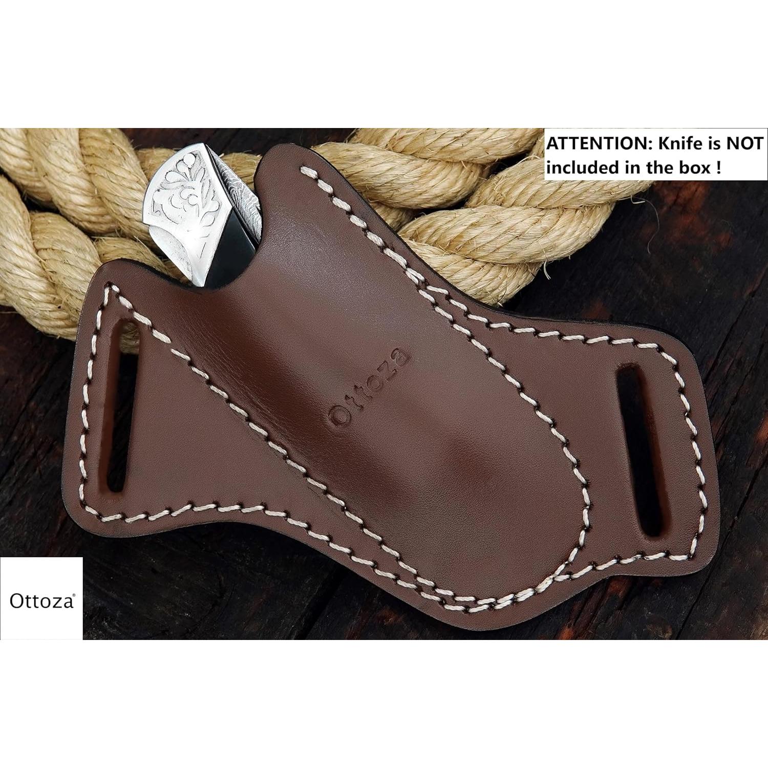 Funda de Cuchillo Plegable Ottoza de Cuero 12.7 cm para Cinturón