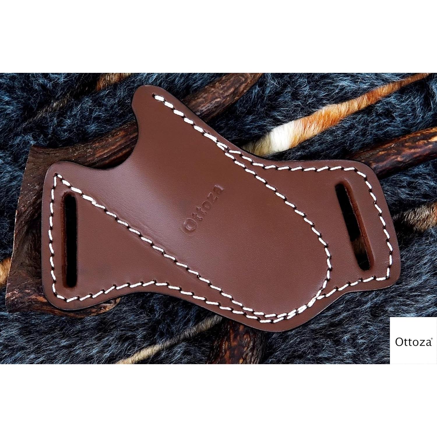 Funda de Cuchillo Plegable Ottoza de Cuero 12.7 cm para Cinturón