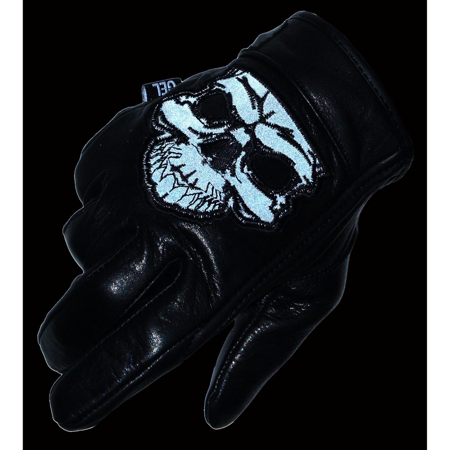 Guantes de Cuero Negro Milwaukee Leather MG7570 con Palma de Gel