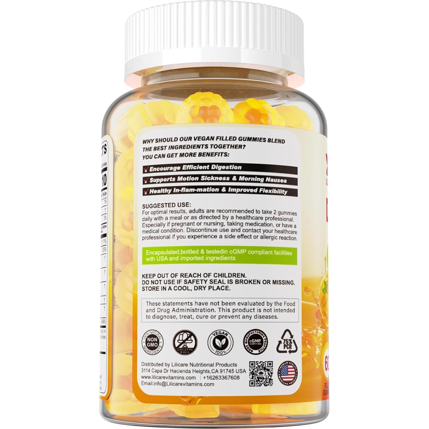 Gominolas de Jengibre LILICARE Sin Azúcar 60 Unidades