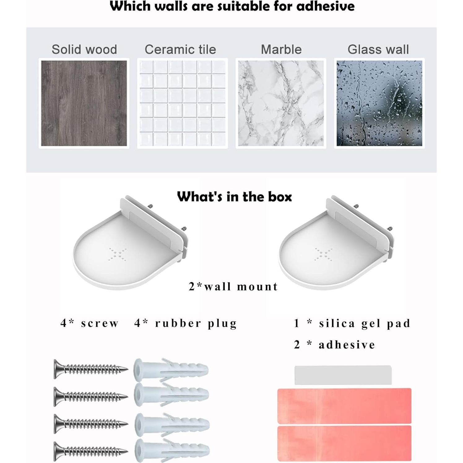 Soporte de Pared Universal ZZHDESBY para Altavoces y Cámaras - Blanco