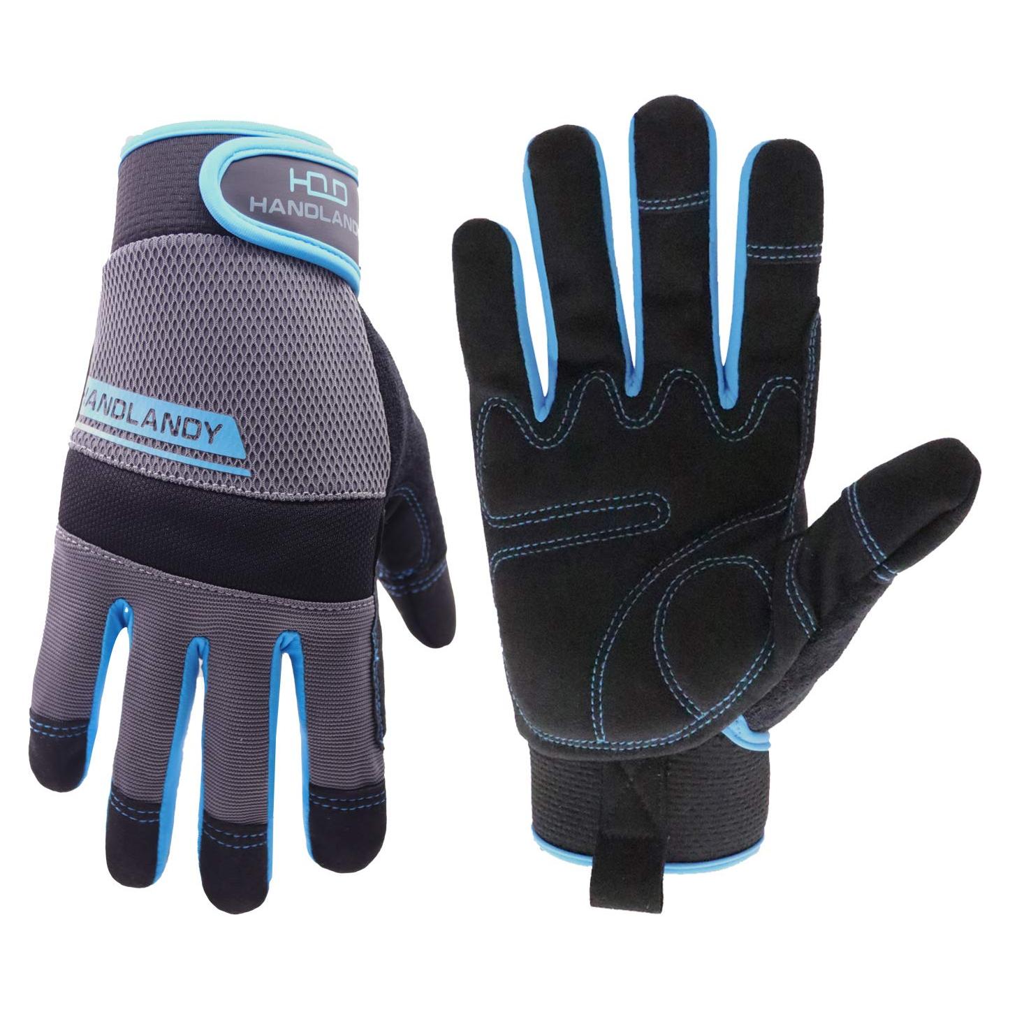 Guantes de Trabajo HANDLANDY con Pantalla Táctil, Flexibles y Transpirables, Gris, XS