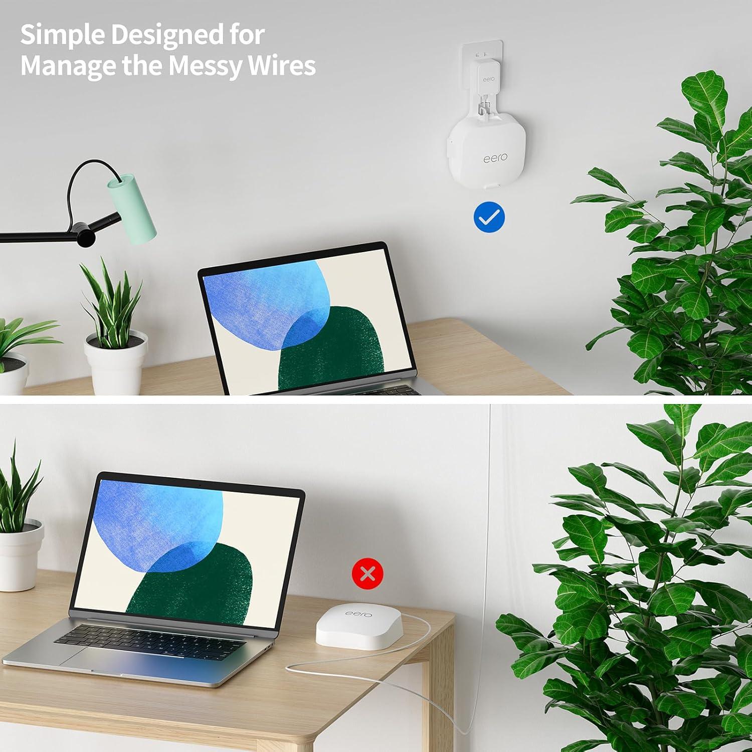 Soporte de Montaje en Pared Relassy para eero Pro 6e - Organizador de Cables