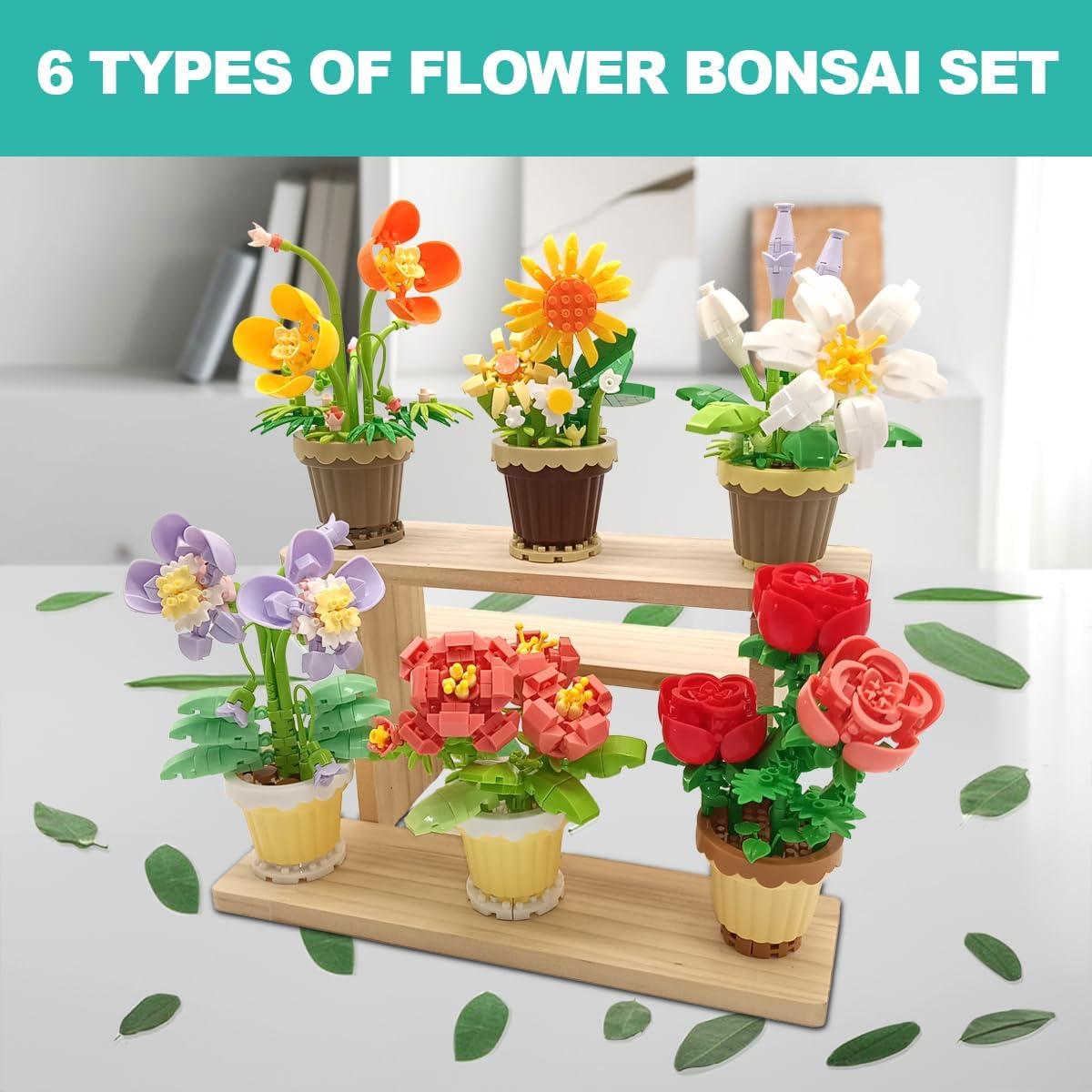 Conjunto de Construcción de Flores Bonsái 1302PCS Shantou