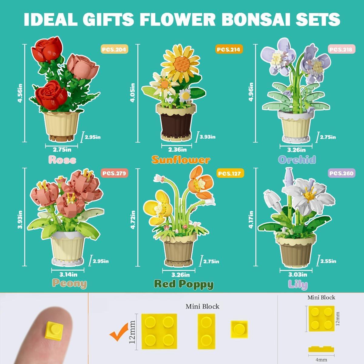 Conjunto de Construcción de Flores Bonsái 1302PCS Shantou