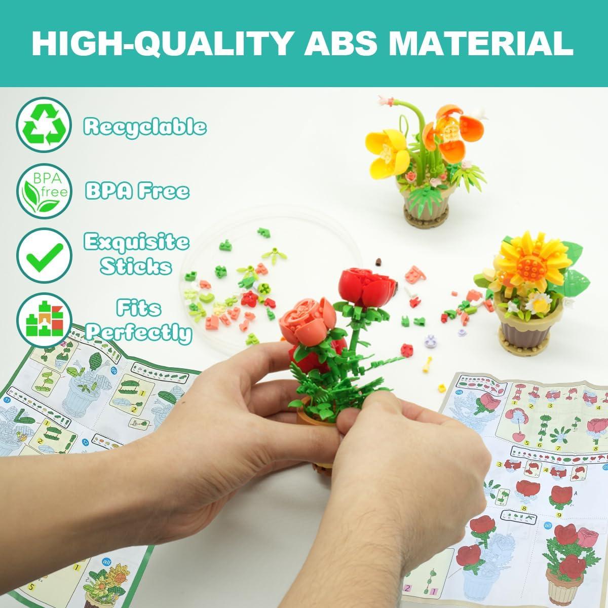 Conjunto de Construcción de Flores Bonsái 1302PCS Shantou