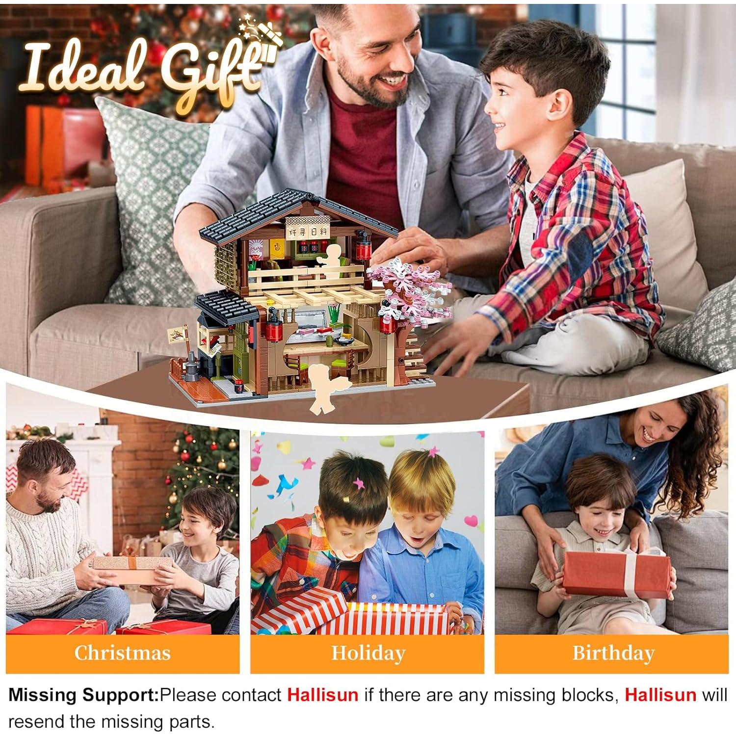 Kit de Construcción de Juguete Hallisun Tienda de Sushi 763 Piezas