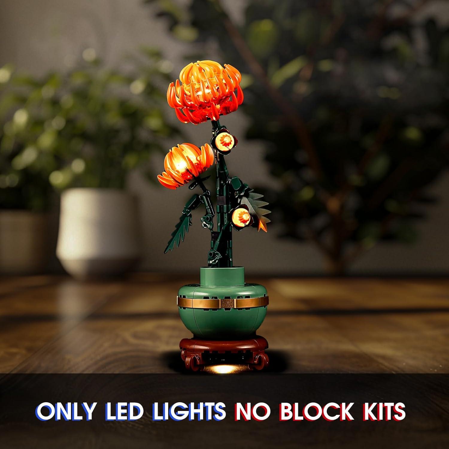 Luz LED Vaodest para LEGO 10368 Crisantemo Decorativo