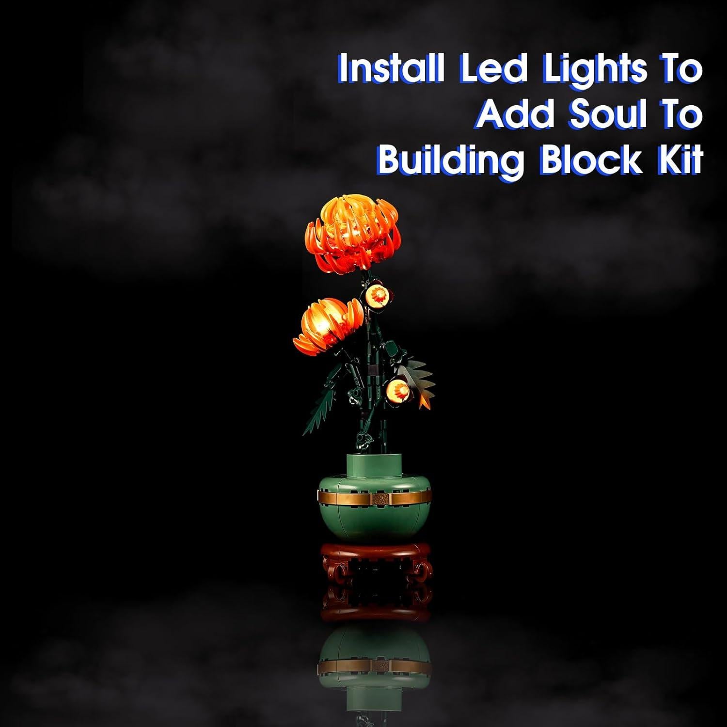 Luz LED Vaodest para LEGO 10368 Crisantemo Decorativo