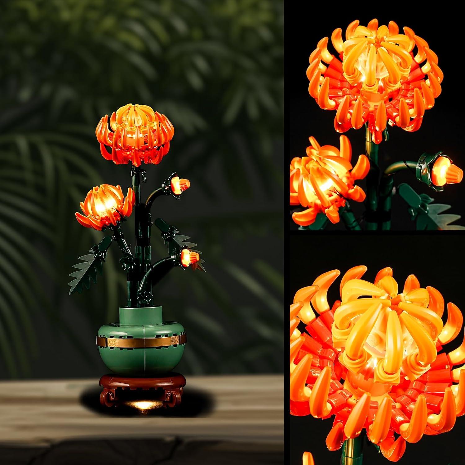 Luz LED Vaodest para LEGO 10368 Crisantemo Decorativo