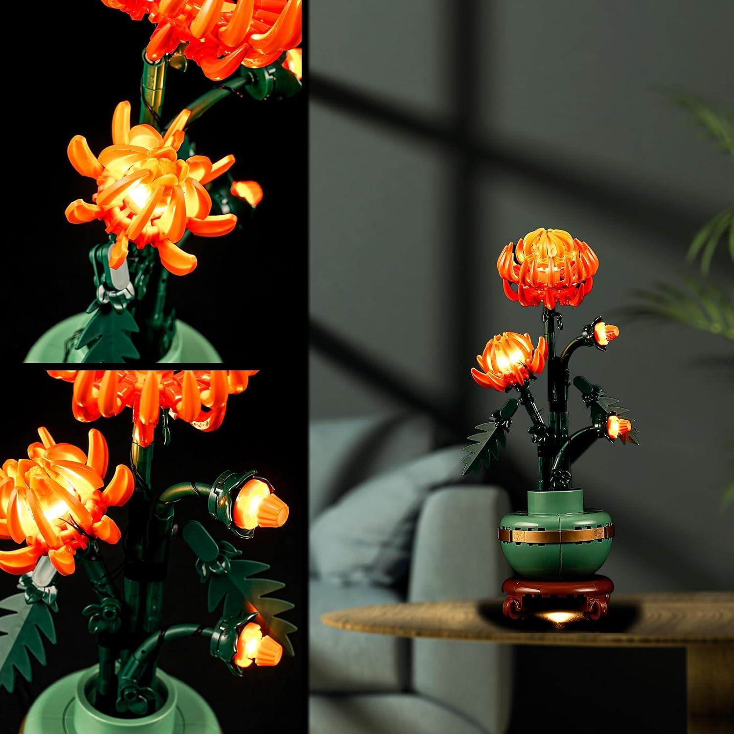 Luz LED Vaodest para LEGO 10368 Crisantemo Decorativo