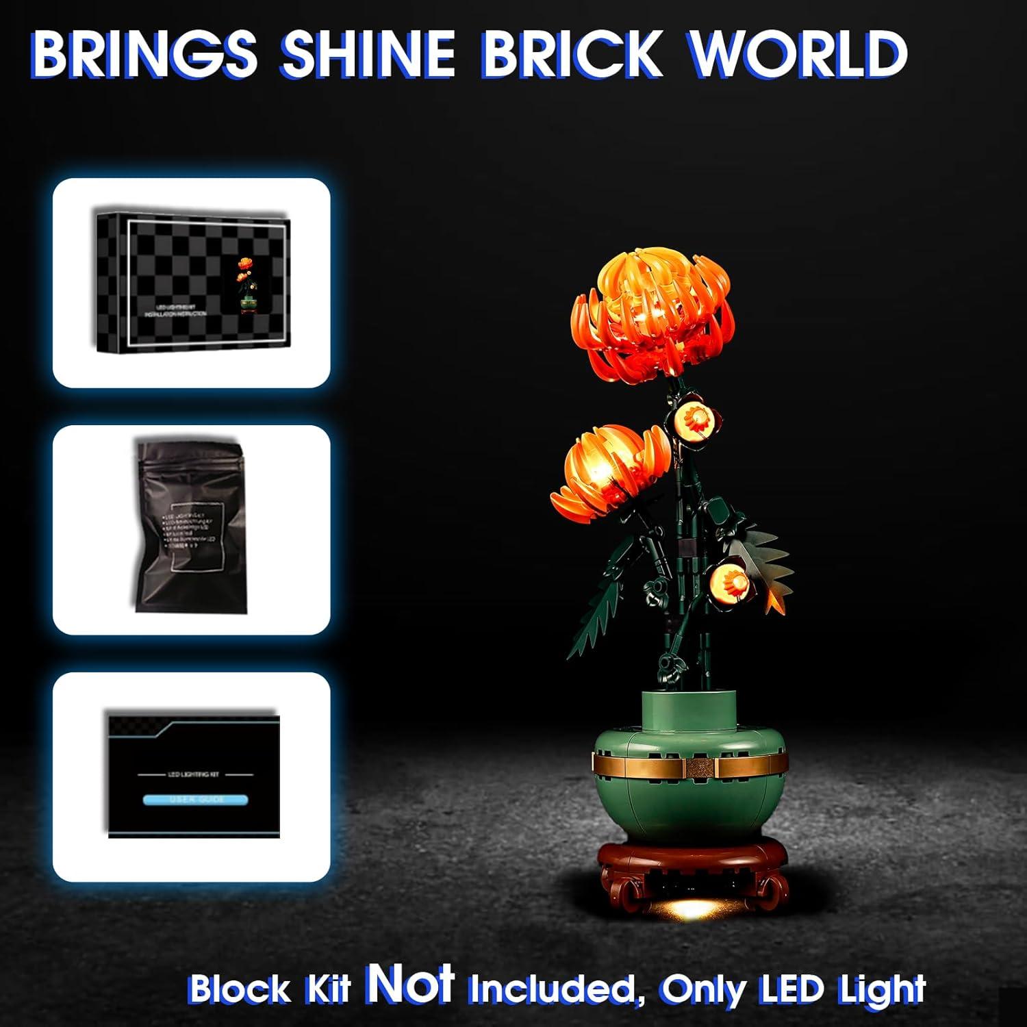 Luz LED Vaodest para LEGO 10368 Crisantemo Decorativo