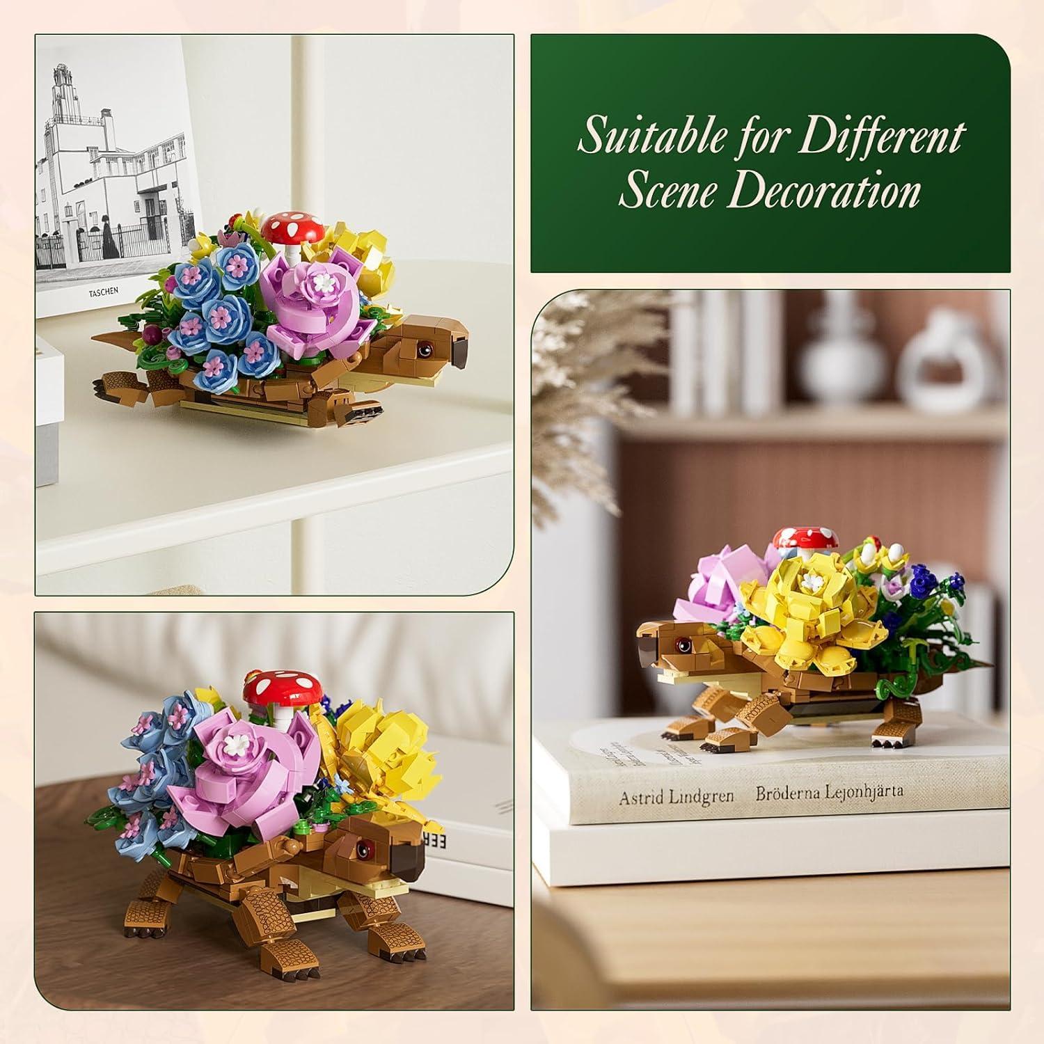 Juego de Construcción Tortuga Marina con Suculentas y Luces LED