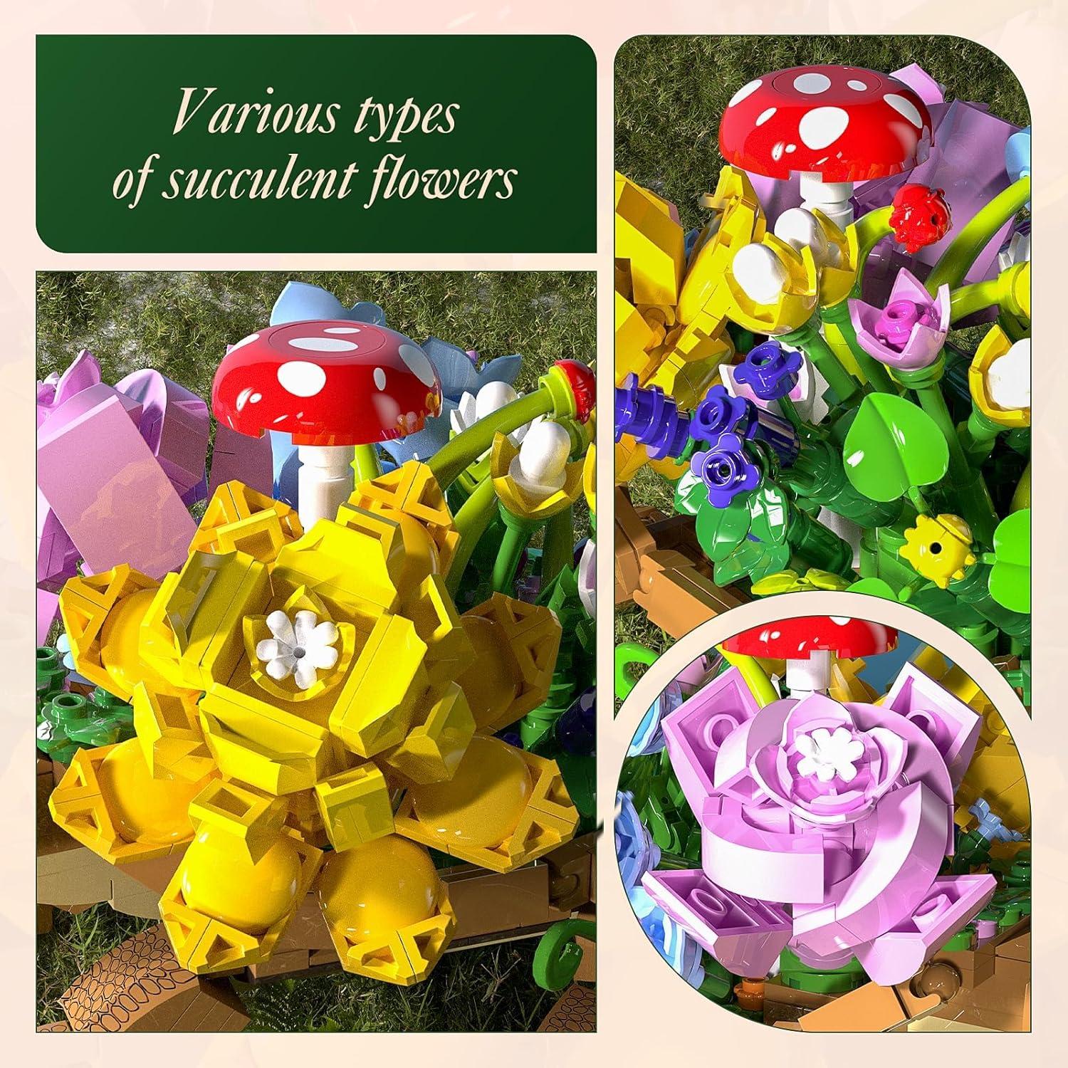 Juego de Construcción Tortuga Marina con Suculentas y Luces LED