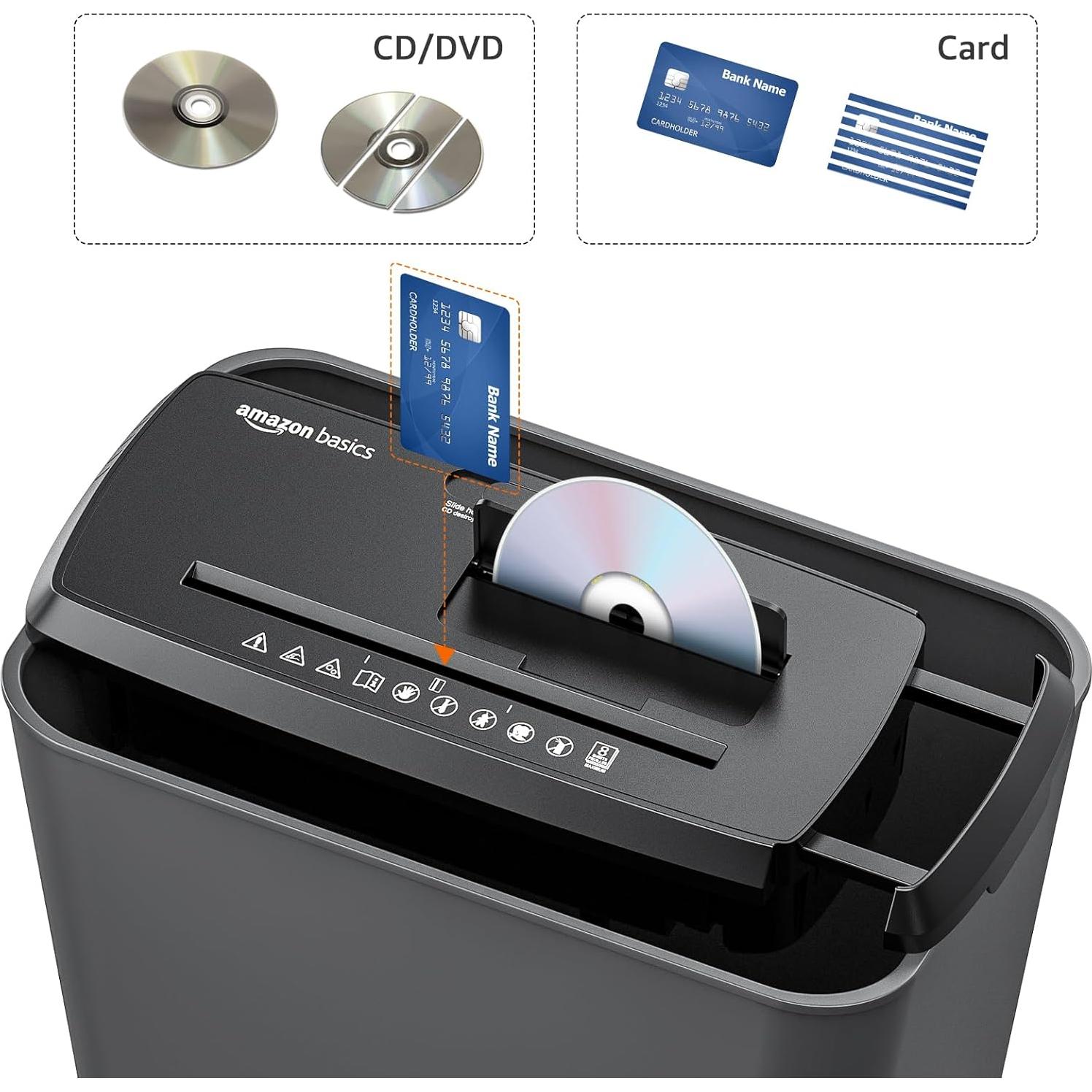 Trituradora de Papel Amazon Basics S120-E, 8 Hojas, Compacta