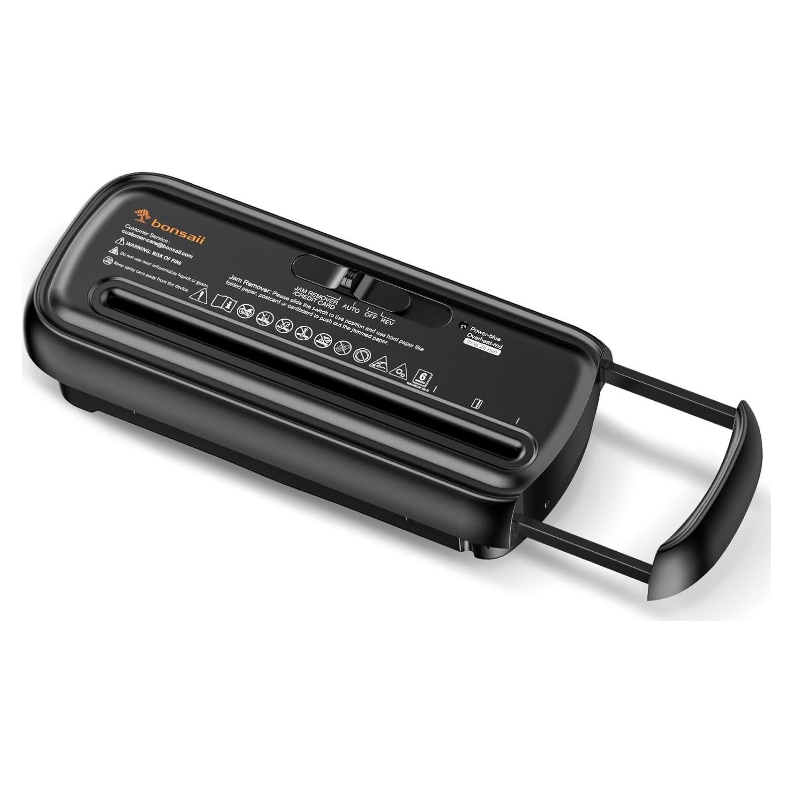 Destructora de Papel Bonsaii S123-B 6 Hojas Corte en Tiras