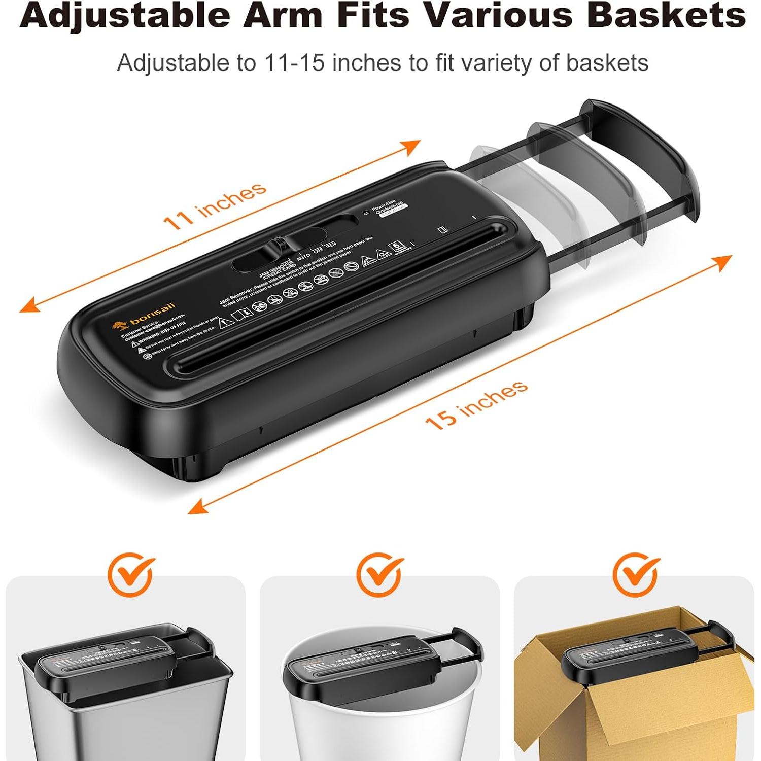 Destructora de Papel Bonsaii S123-B 6 Hojas Corte en Tiras