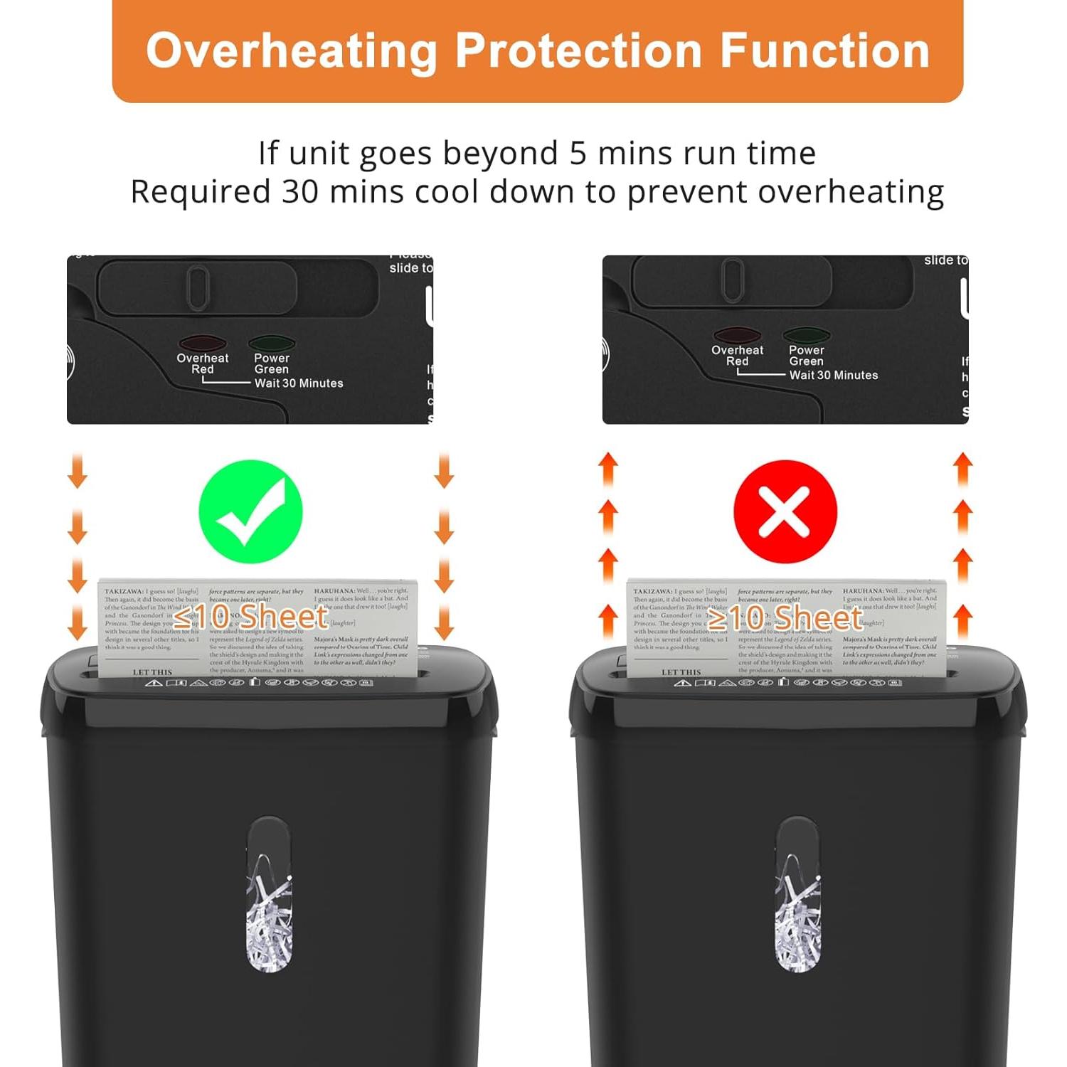 Destructora de Papel Woolsche SD108 10 Hojas Corte en Tiras