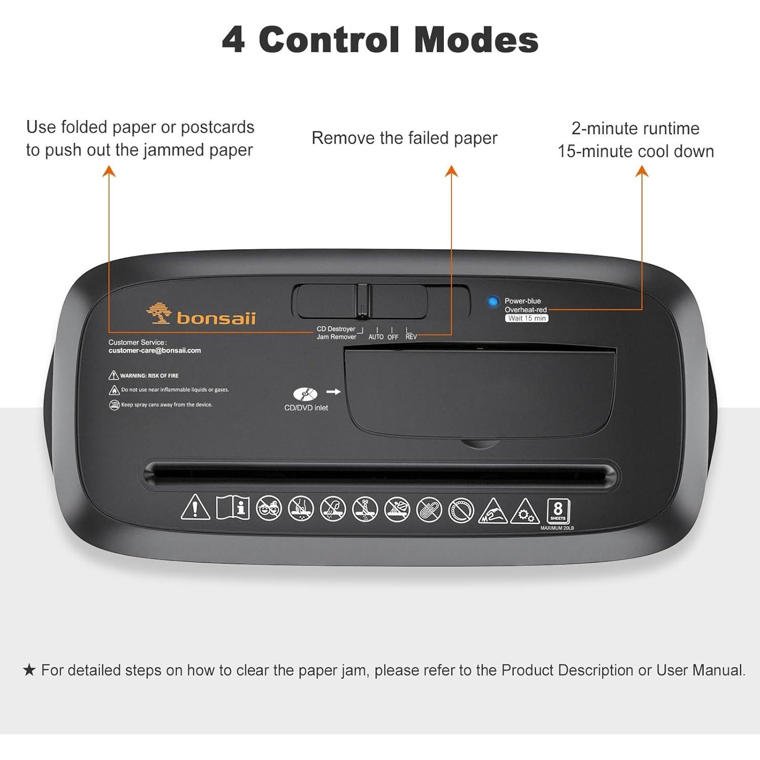 Destructora de Papel Bonsaii S120-C 8 Hojas Corte en Tiras