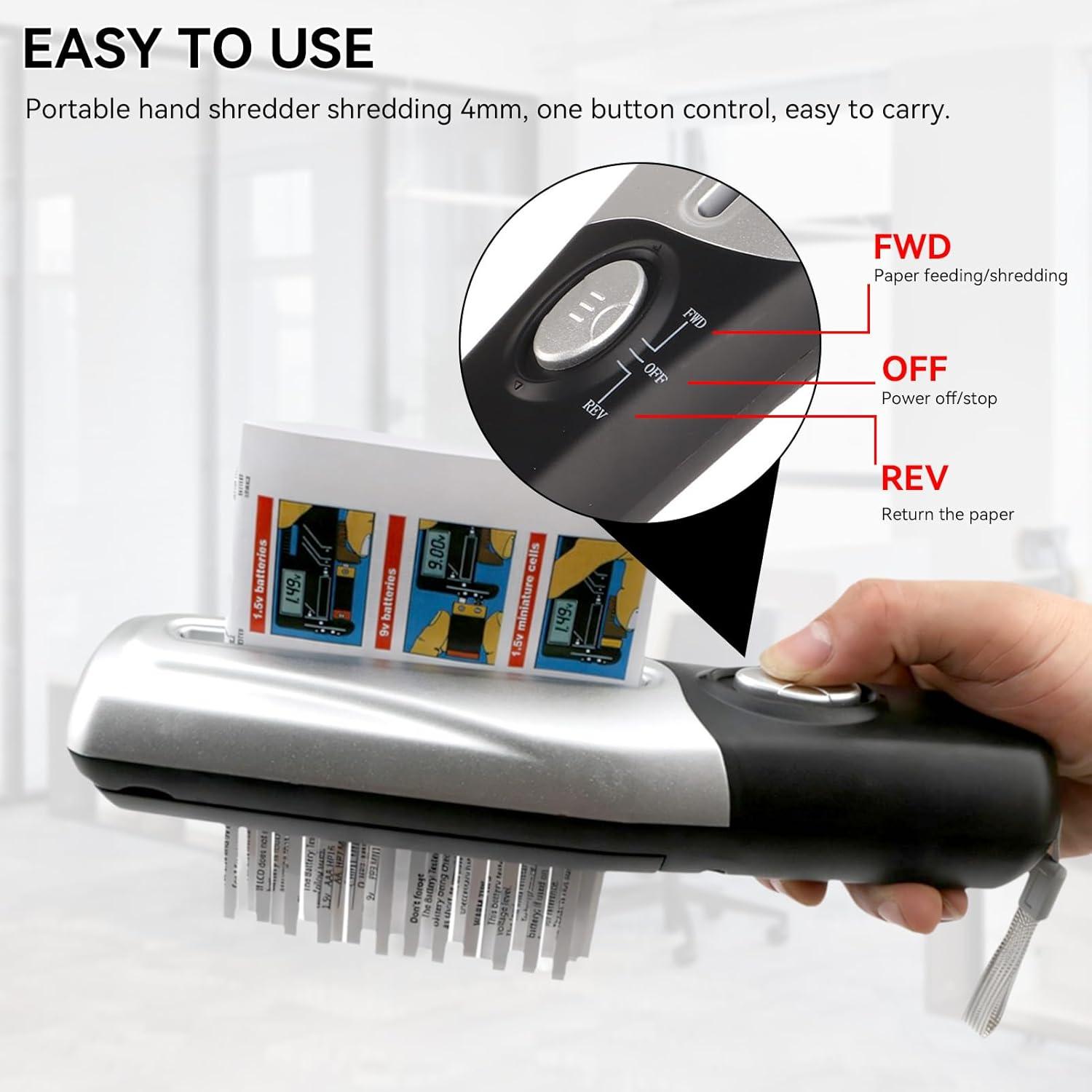 Destructora de Papel Portátil USB HERCHR 388g Compacta