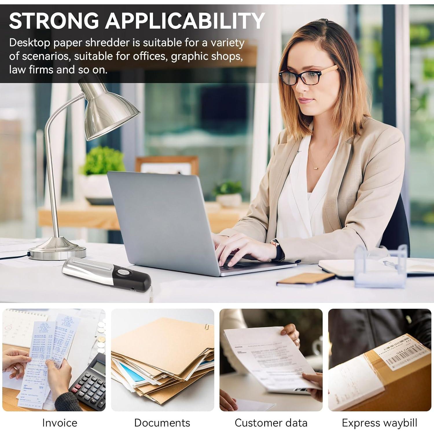 Destructora de Papel Portátil USB HERCHR 388g Compacta